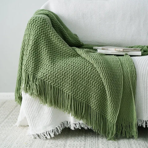 Nordic Knit Sofa Blanket | Cozy Couch Throw