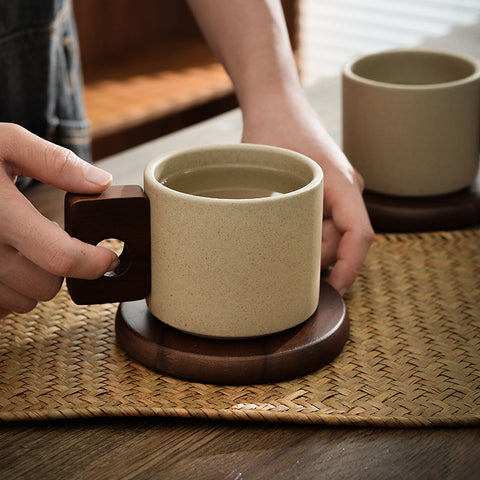 Japanese Ceramic Mug with Coaster
