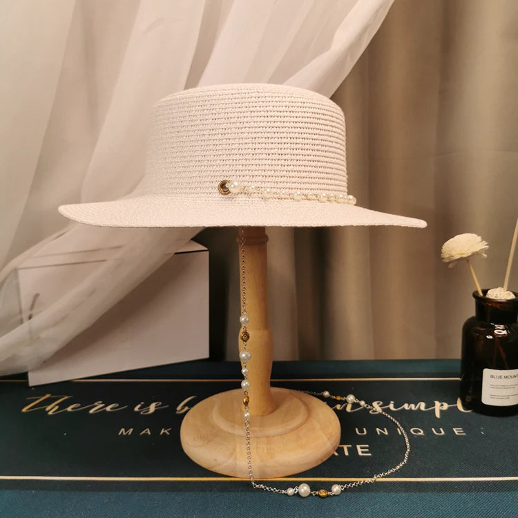 ÉLODIE PEARL STRAW HAT