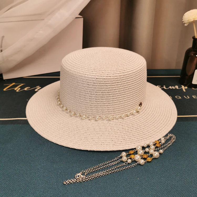 ÉLODIE PEARL STRAW HAT