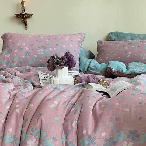 Lavender Blush Cotton Gauze Bedding Set(4 PCS)