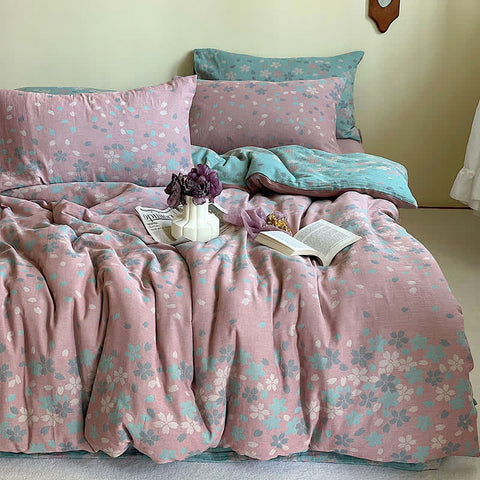 Lavender Blush Cotton Gauze Bedding Set(4 PCS)