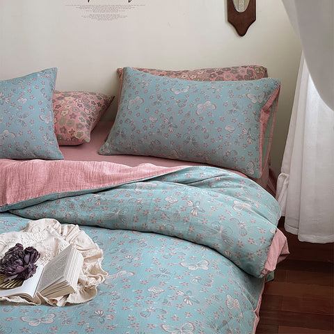 Butterfly Garden Cotton Gauze Bedding Set(4 PCS)
