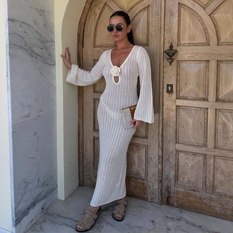 MYKONOS OPEN-BACK BLOOM DRESS