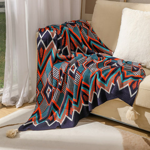 Solvana Bohemian Decorative Knitted Throw Blanket