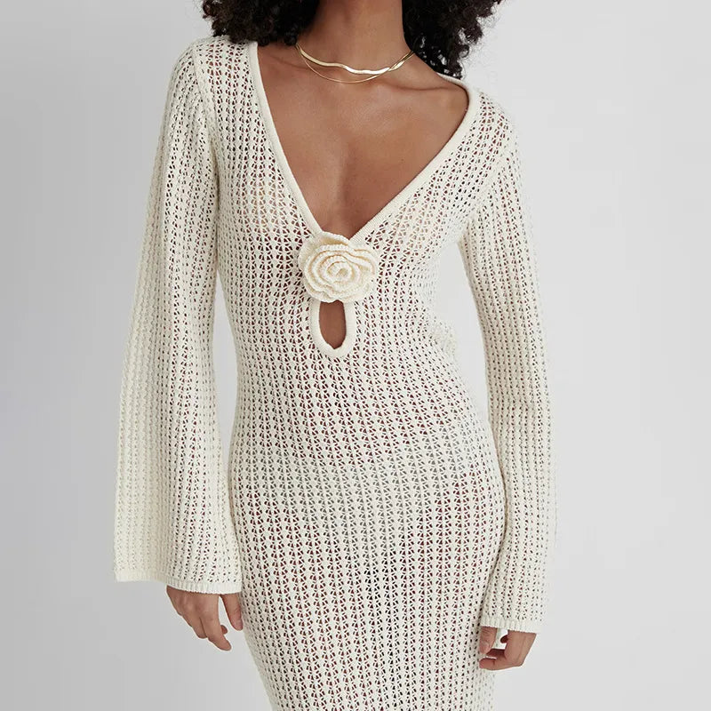 MYKONOS OPEN-BACK BLOOM DRESS