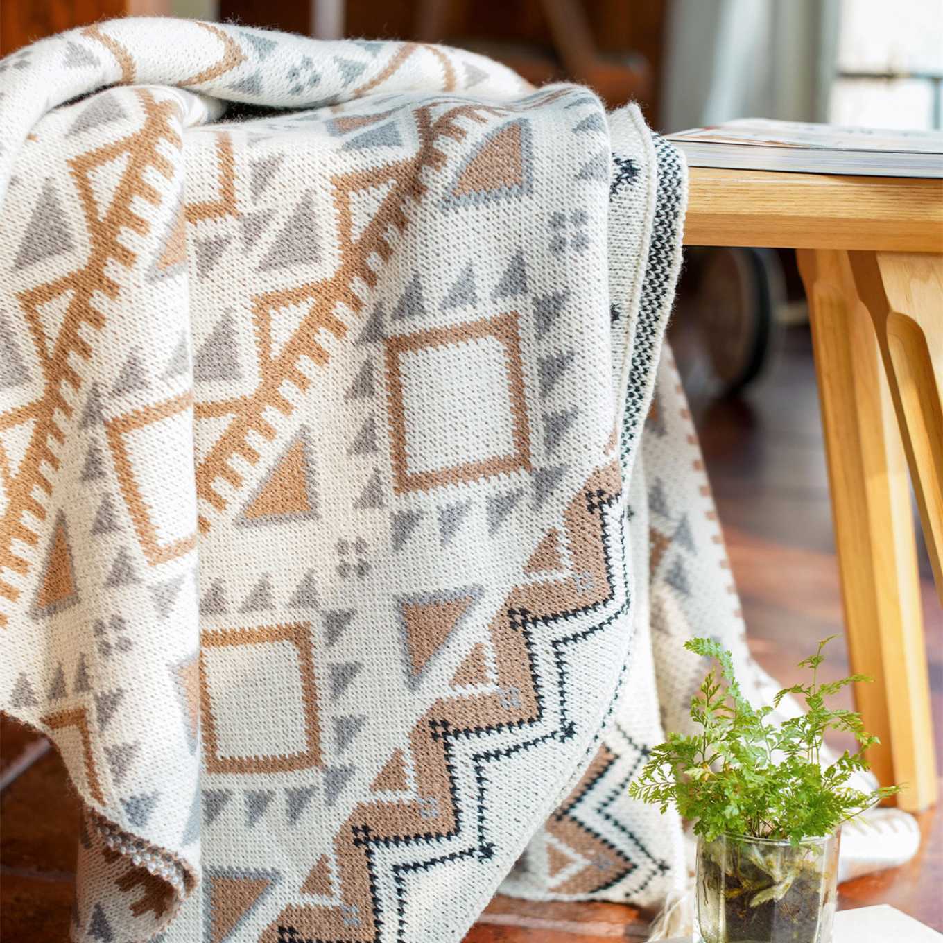 SEVANA BOHEMIAN KNIT SHAWL BLANKET