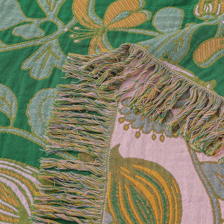 FLORAL GROVE TASSELED BLANKET