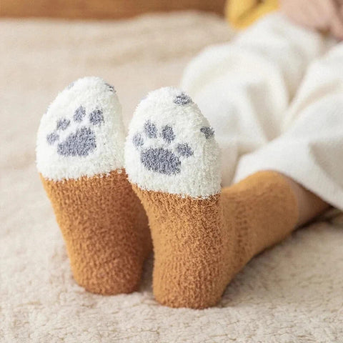 Cozy Cat Paw Socks for Women