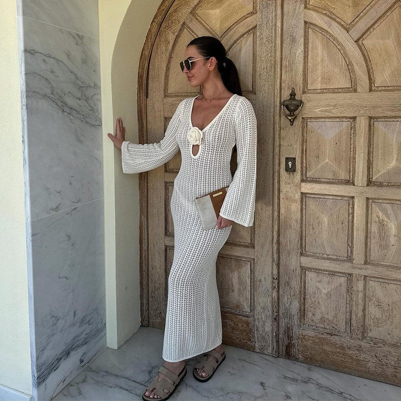 MYKONOS OPEN-BACK BLOOM DRESS
