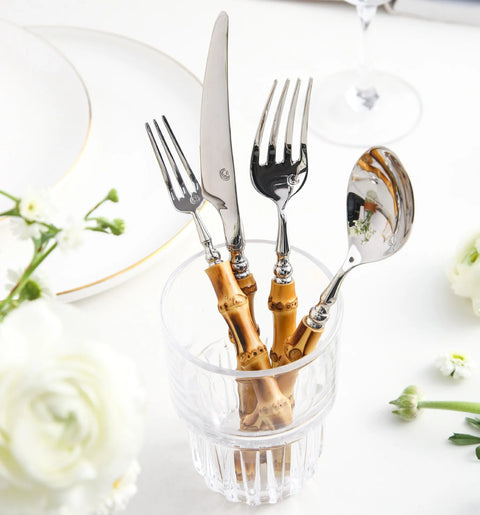 Takumi Bamboo Handle Cutlery Set - High Quality & Non Toxic Stainless Steel