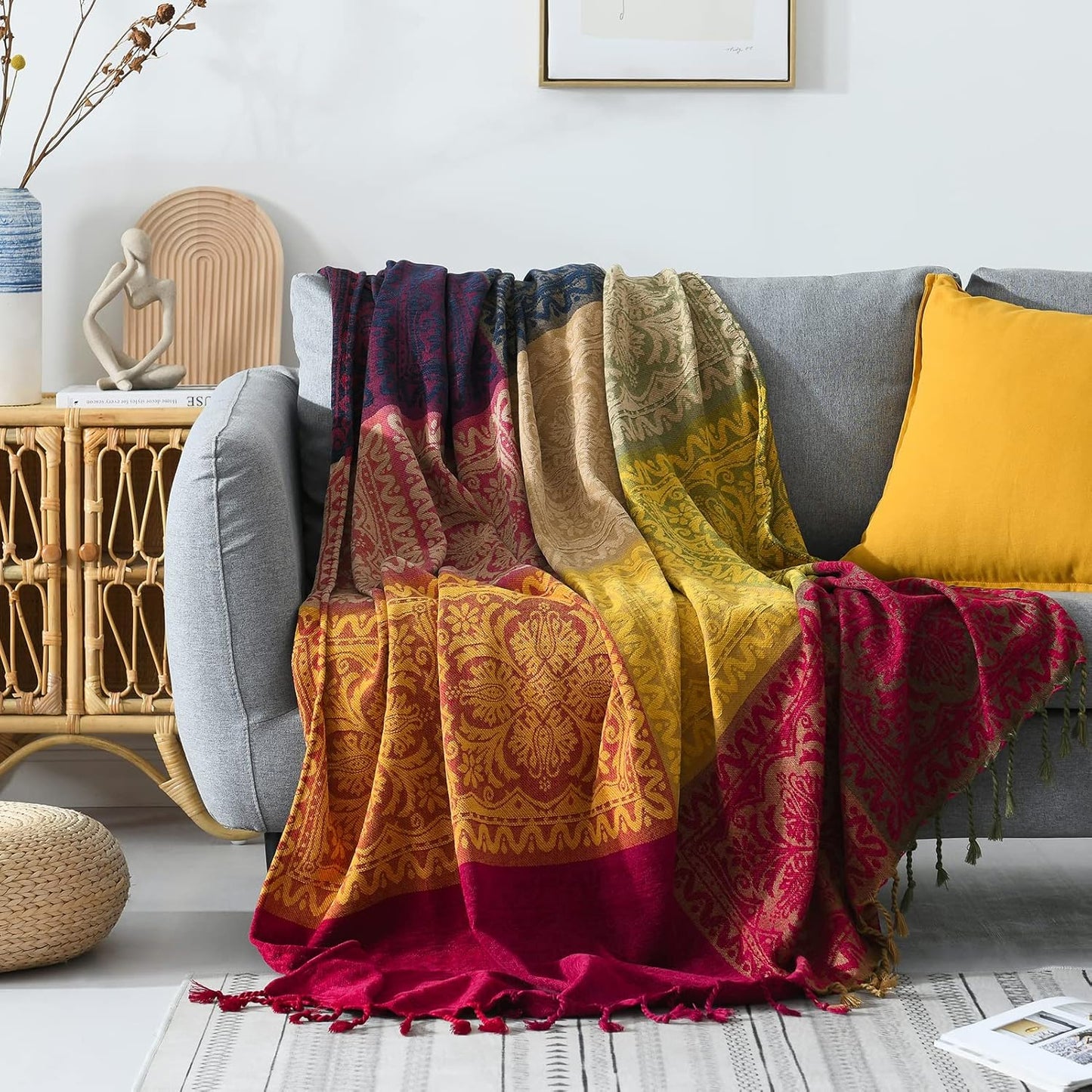 BAHAR MOSAIC CHENILLE THROW BLANKET
