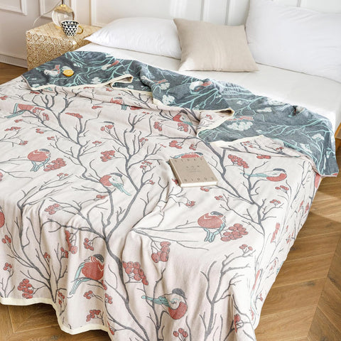Cotton Woven Blanket - Hawthorn & Bullfinch Japanese Style