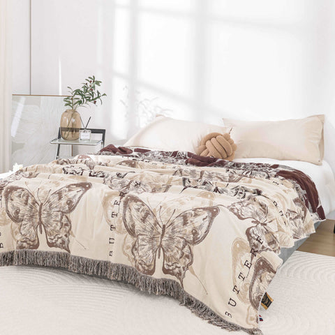 Rustic Butterfly Cotton Gauze Lightweight Quilt 1