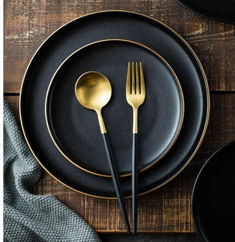 Kyoto Black Porcelain Plate