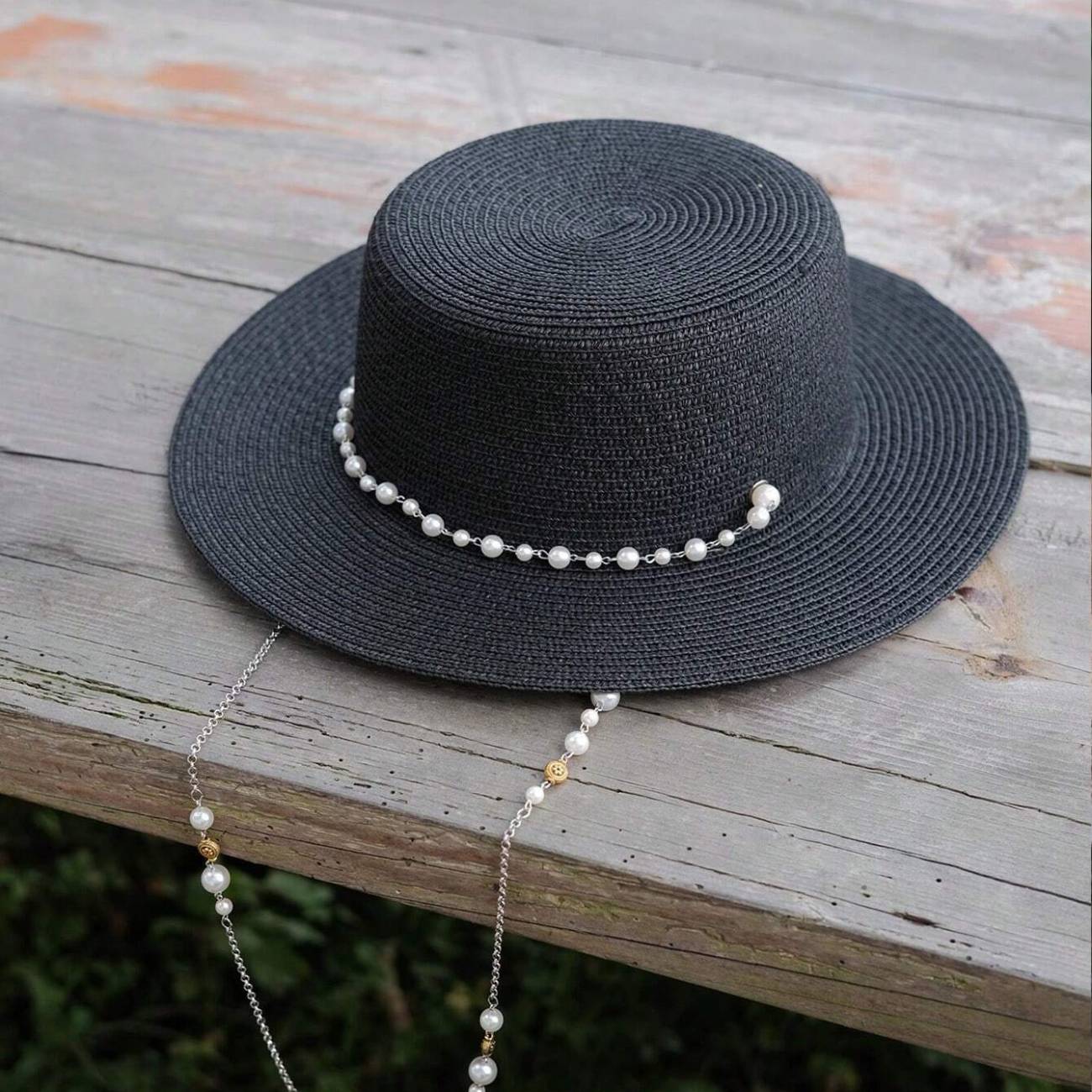 ÉLODIE PEARL STRAW HAT