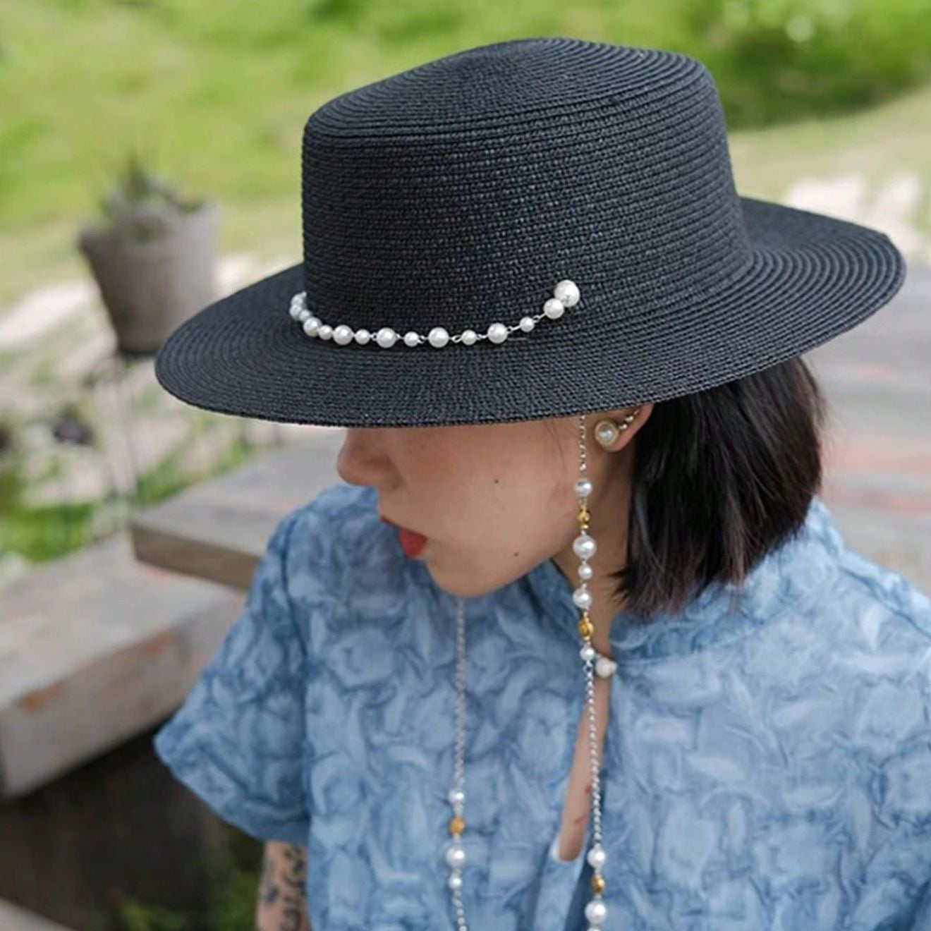 ÉLODIE PEARL STRAW HAT