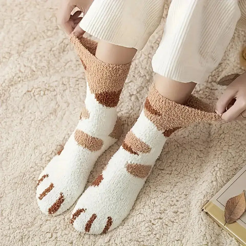 Cozy Cat Paw Socks for Women
