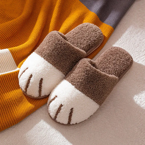 Cozy Cat Paw Plush Slippers