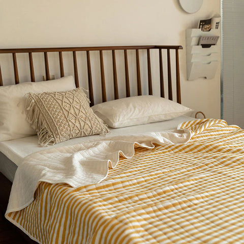 Striped Cotton Quilt - Japanese Inspired
