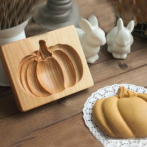 Halloween Pumpkin Cookie Mold Wooden Stamp