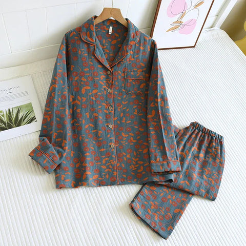 Shop cotton pajama sets for women in soft woven fabrics. Discover comfy lounge sets, jacquard PJs, breathable sleepwear, and cozy two-piece nightwear.