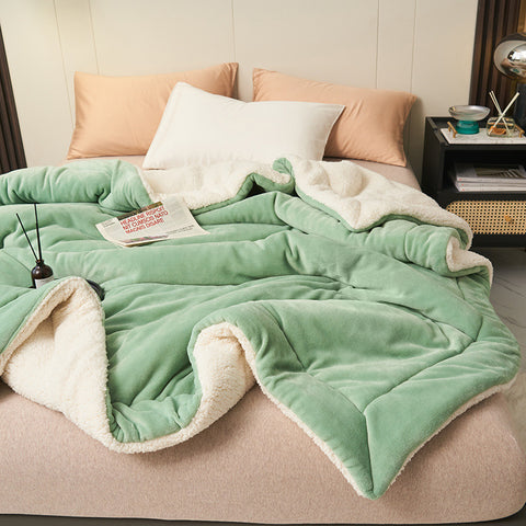 Sherpa Flannel Throw Blanket