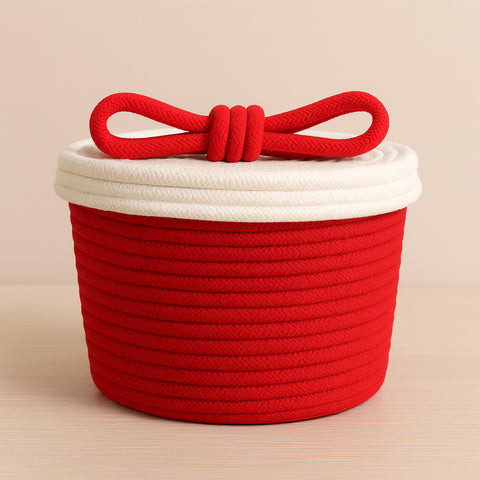 Nora Handwoven Storage Cotton Basket with Lid