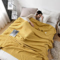 Breathable waffle cotton blanket in soft color