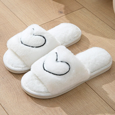 Women's Plush Open Toe Slippers