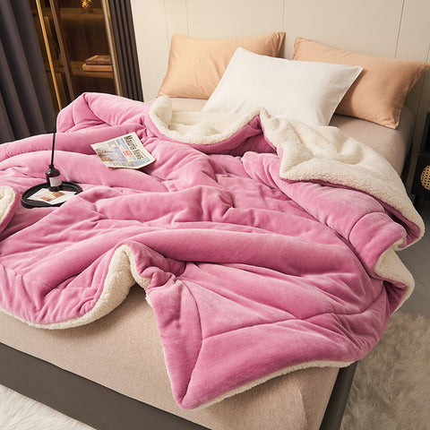 Sherpa Flannel Throw Blanket