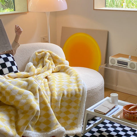 Checkered Soft Sherpa Blanket