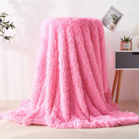 Faux Fur Snuggle Throw Blanket