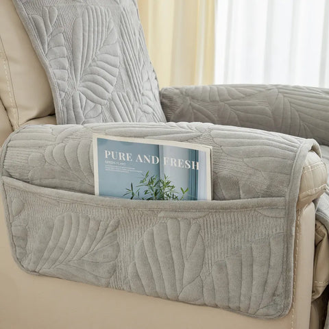 Verdant Leaf Pattern Recliner Cover