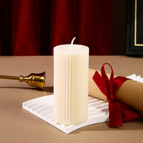 Blanc Ribbed White Candle