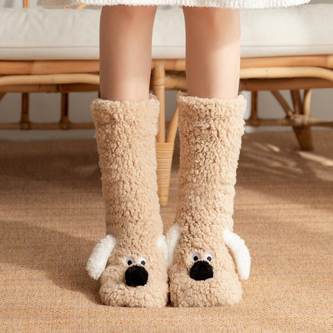 Cozy Dog Plush Socks Women