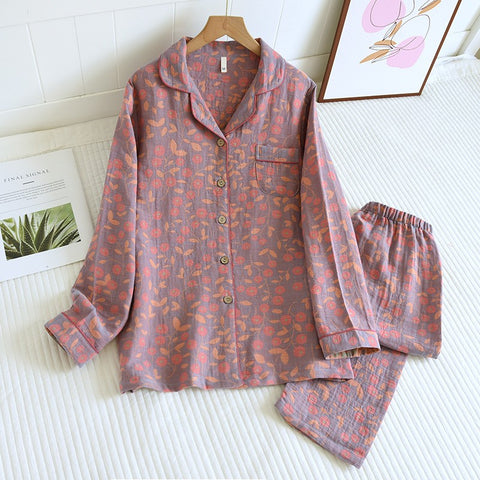 Yuzuka Jacquard Cotton Pajama Set