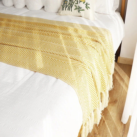 Chevron Throw Blanket with Fringe