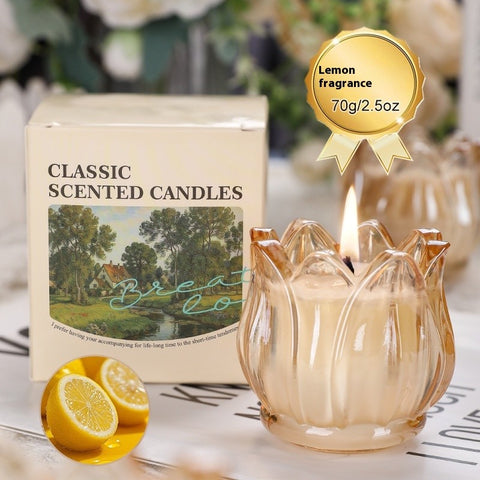 French Tulip Glass Candle