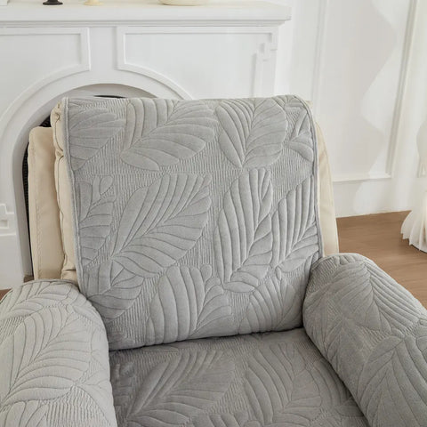 Verdant Leaf Pattern Recliner Cover