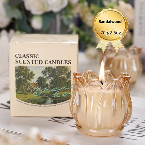 French Tulip Glass Candle