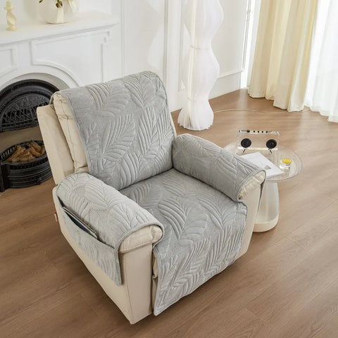 Verdant Leaf Pattern Recliner Cover