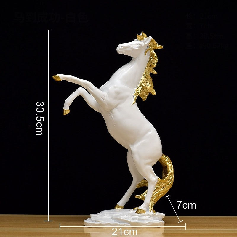 GRACEFUL GOLDEN HORSE SCULPTURE