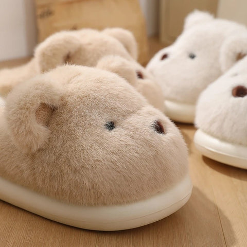 Teddy Bear Plush Slippers
