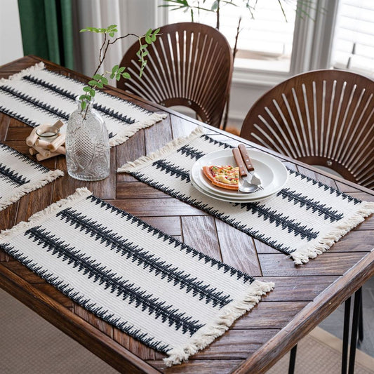 BOHO HEMPWEAVE TASSELED TABLE CLOTHS