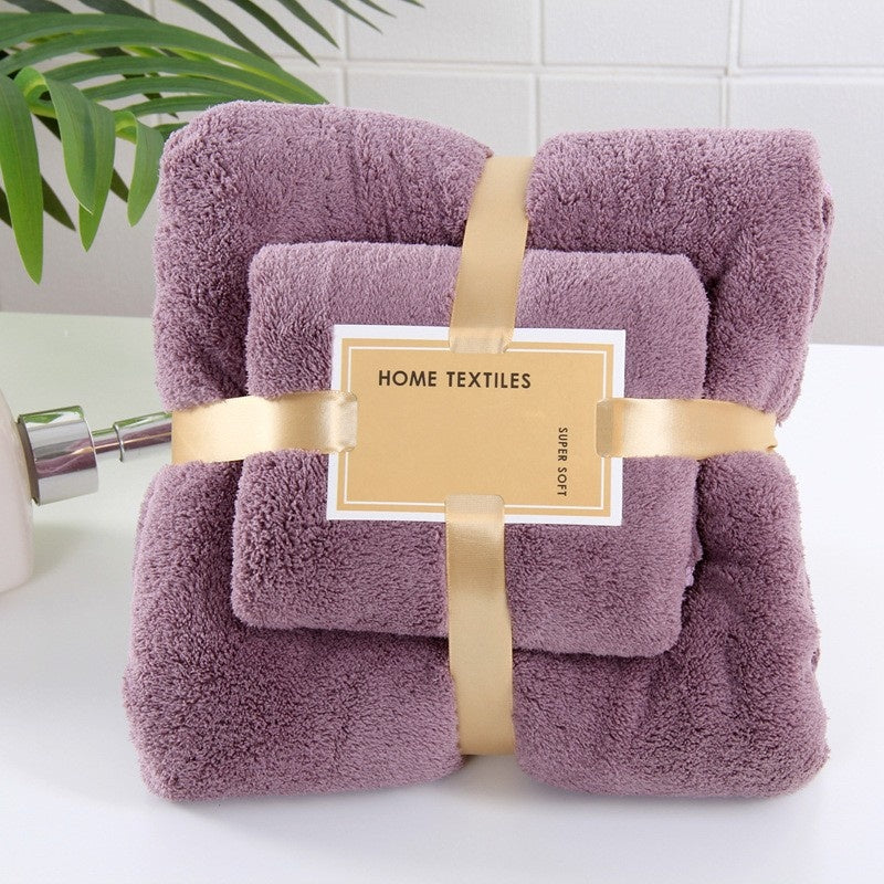 CORAL FLEECE BATH TOWEL SET