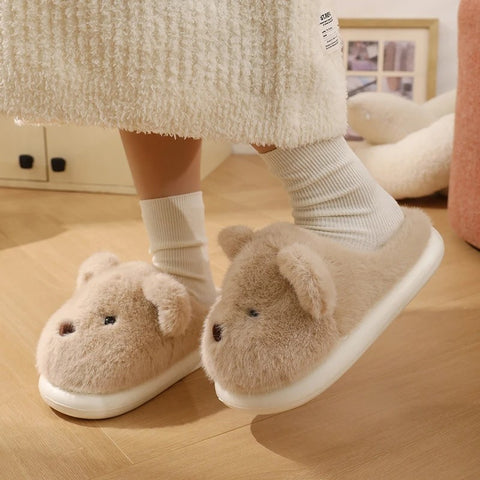 Teddy Bear Plush Slippers