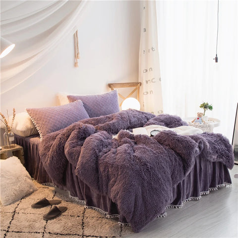 Velvet Duvet Cover - 4 Piece Bedding Set