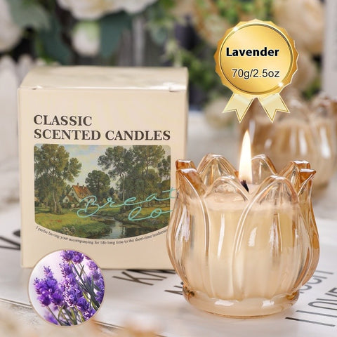 French Tulip Glass Candle