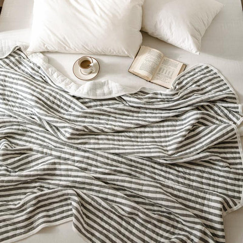 Striped Cotton Quilt - Japanese Inspired